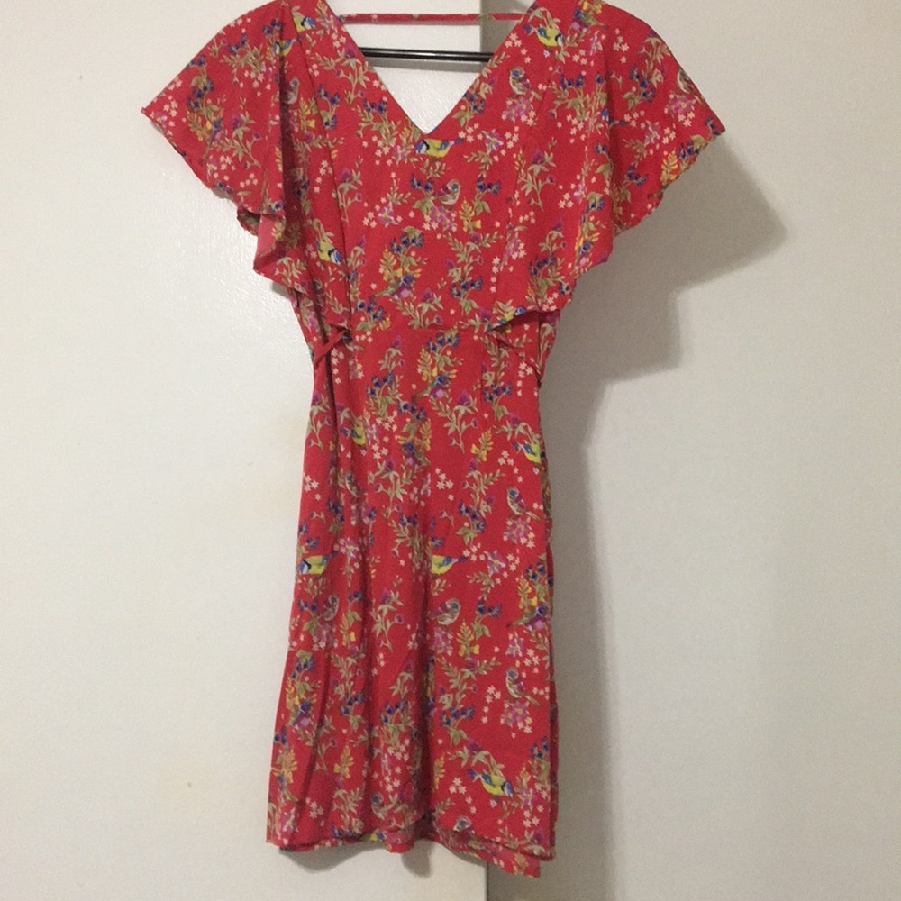 Red flowery dress